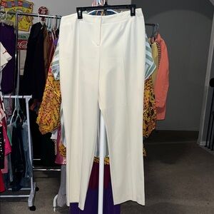 Elegant Women's Cream Straight Leg Pants